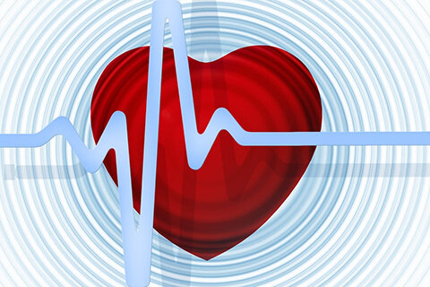 Das Vorschaubild_soll ein Herzdiagramm (EKG) mit rotem schlagenden Herz darstellen
