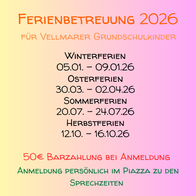 Ferienbetreuung 2026